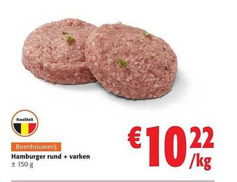 Colruyt Hamburger rund + varken aanbieding