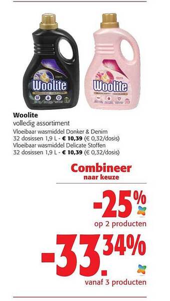 Colruyt Woolite vloeibaar wasmiddel aanbieding