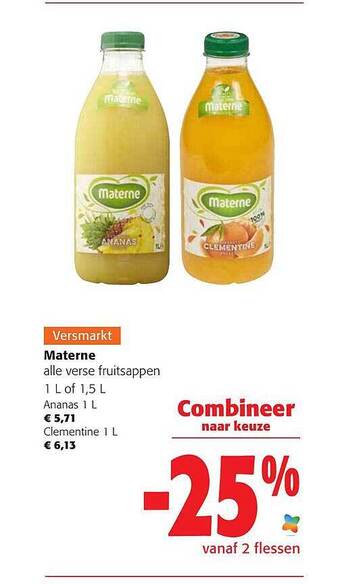 Colruyt Materne verse fruitsappen aanbieding