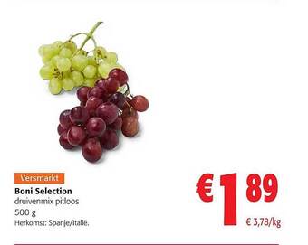 Colruyt Boni selection druivenmix pitloos aanbieding
