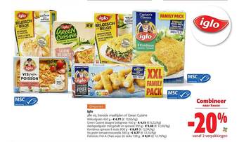 Colruyt Iglo vis, bereide maaltijden of green cuisine aanbieding