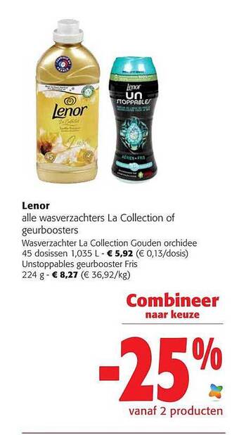 Colruyt Lenor wasverzachter la collection of geurboosters aanbieding