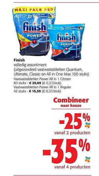Colruyt Finish vaatwastabletten aanbieding