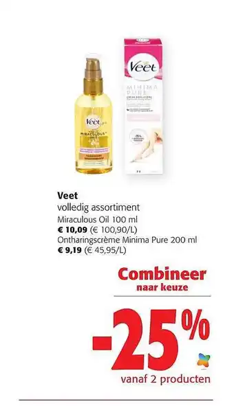 Colruyt Veet miraculous oil, ontharingscrème minima pure aanbieding