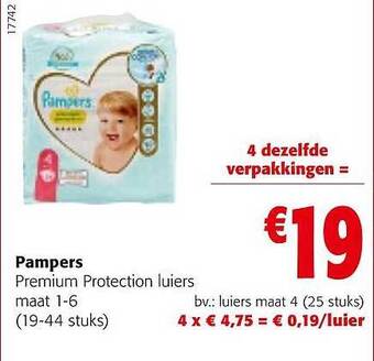 Colruyt Pampers premium protection luiers aanbieding