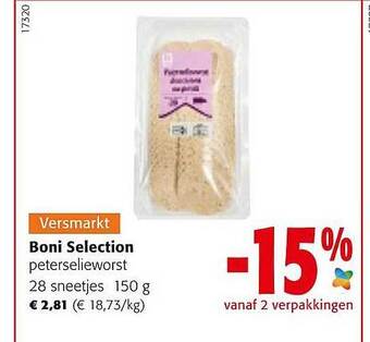 Colruyt Boni selection peterselieworst aanbieding