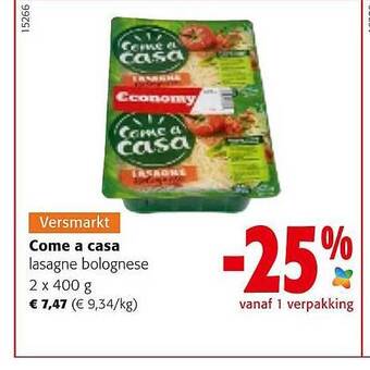 Colruyt Come a casa lasagne bolognese aanbieding