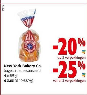 Colruyt New york bakery co bagels met sesamzaad aanbieding