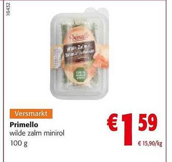 Colruyt Primello wilde zalm minirol aanbieding