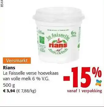 Rians la faisselle verse hoevekaas van volle melk