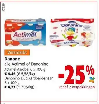 Colruyt Danone actimel of danonino aanbieding