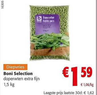 Colruyt Boni selection doperwten extra fijn aanbieding