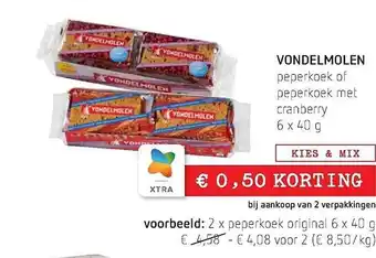 Vondelmolen peperkoek of peperkoek met cranberry