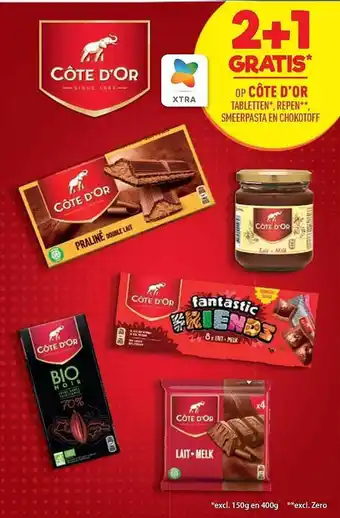 Spar Colruyt Côte d'or tabletten, repen, smeerpasta en chokotoff aanbieding