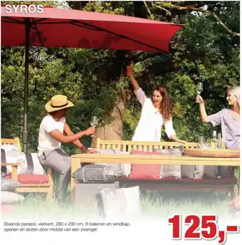 Paradisio Syros Staande parasol, vierkant, 280 x 280 cm aanbieding