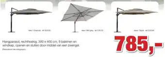 Hangparasol, rechthoekig, 300x400 cm