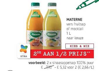 Materne vers fruitsap of mocktail