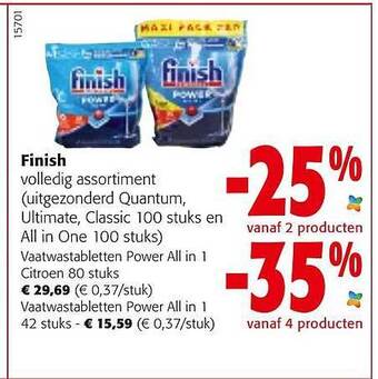 Colruyt Finish volledig assortiment aanbieding