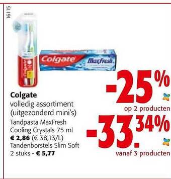 Colruyt Colgate volledig assortiment aanbieding