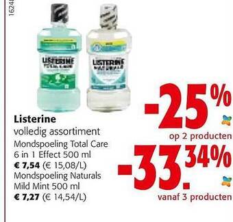 Colruyt Listerine volledig assortiment aanbieding