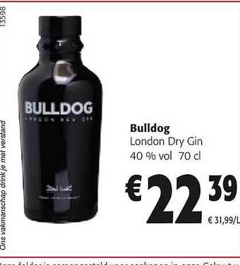 Colruyt Bulldog london dry gin aanbieding