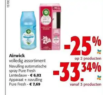 Airwick volledig assortiment navulling automatische spray pure fresh lentedauw