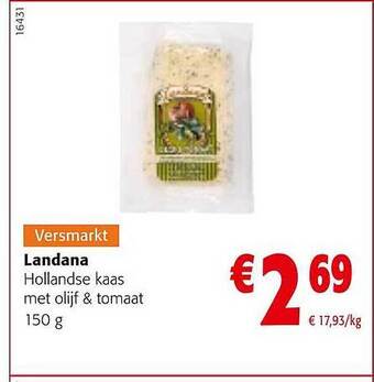 Colruyt Landana hollandse kaas met olijf & tomaat aanbieding