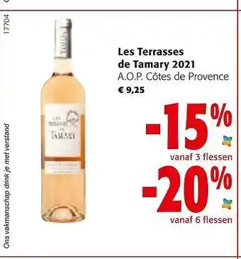 Colruyt Les terrasses de tamary 2021 a.o.p. côtes de provence aanbieding