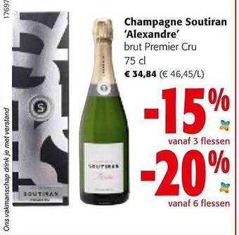 Colruyt Champagne soutiran 'alexandre' brut premier cru aanbieding