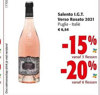 Colruyt Salento i.g.t. verso rosato 2021 puglia italië aanbieding