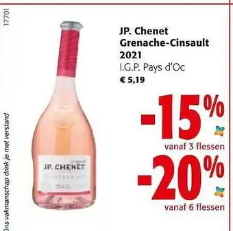 Colruyt Jp. chenet grenache-cinsault 2021 i.g.p. pays d'oc aanbieding