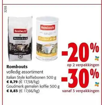 Colruyt Rombouts volledig assortiment aanbieding