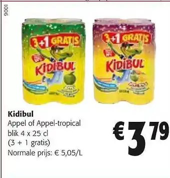 Colruyt Kidibul appel of appel-tropical blik 4 aanbieding