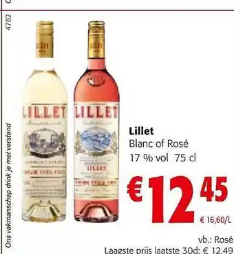 Colruyt Lillet blanc of rosé aanbieding