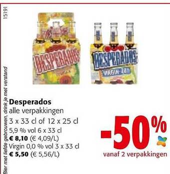 Colruyt Desperados alle verpakkingen aanbieding