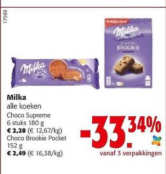 Colruyt Milka alle koeken aanbieding