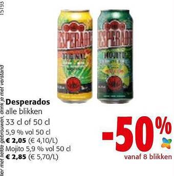 Colruyt Desperados alle blikken aanbieding