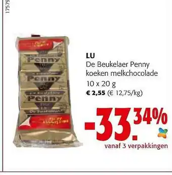 Colruyt Lu de beukelaer penny koeken melkchocolade aanbieding