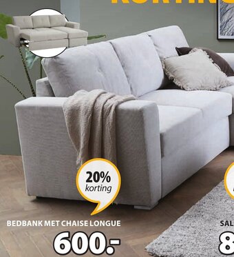Jysk Vejlby Bedbank Met Chaise Longue aanbieding
