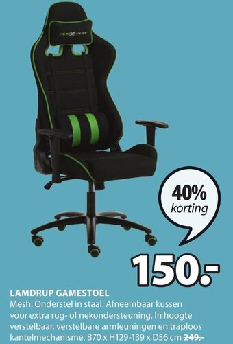 Jysk Lamdrup Gamestoel aanbieding