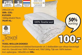 Jysk Texel Wollen Dekbed aanbieding