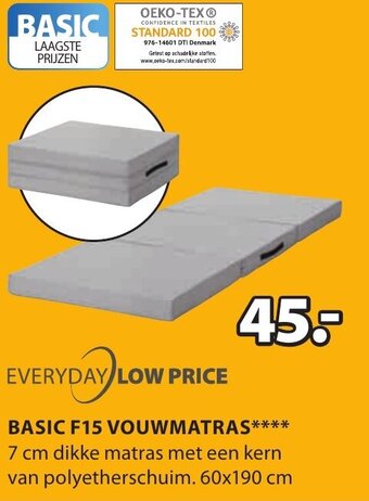 Jysk Basic F15 Vouwmatras aanbieding