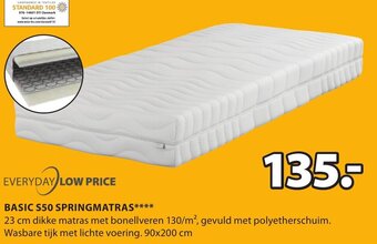 Jysk Basic S50 Springmatras aanbieding