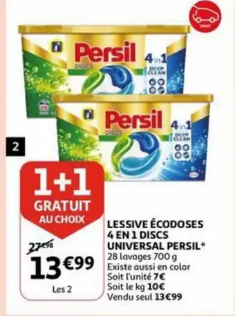 Auchan Persil Lessive Ecodoses 4 en 1 Discs Universal aanbieding