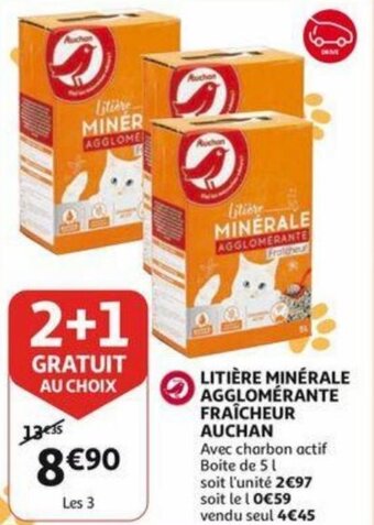 Auchan Litiere Minerale Agglomerante Fraicheur Auchan aanbieding