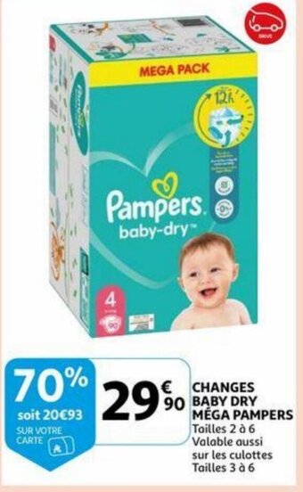 Auchan Pampers Changes Baby Dry Mega aanbieding