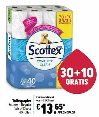 Toiletpapier scottex - regular wit