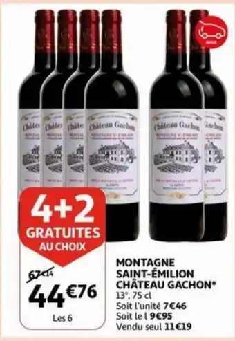 Auchan Montagne Saint-Emilion Chateau Gachon aanbieding