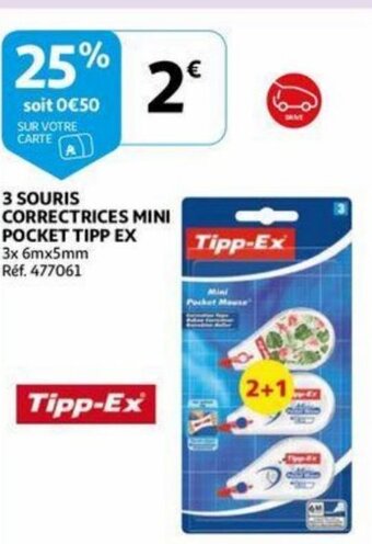 Auchan Tipp Ex 3 Souris Correctrices Mini Pocket aanbieding