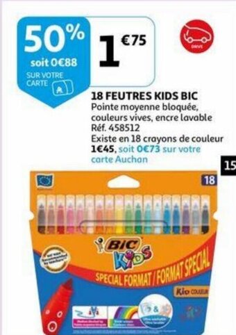 Auchan Bic 18 Feutres Kids aanbieding
